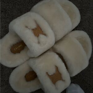 Celine fuzzy slides